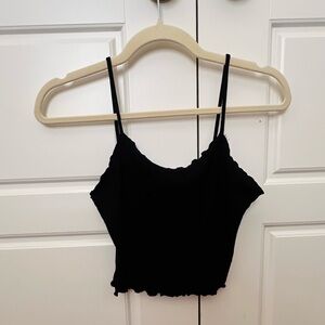 KNITRIB Black Strappy Top